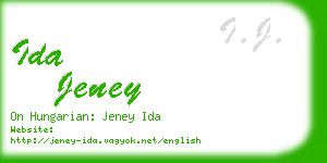 ida jeney business card